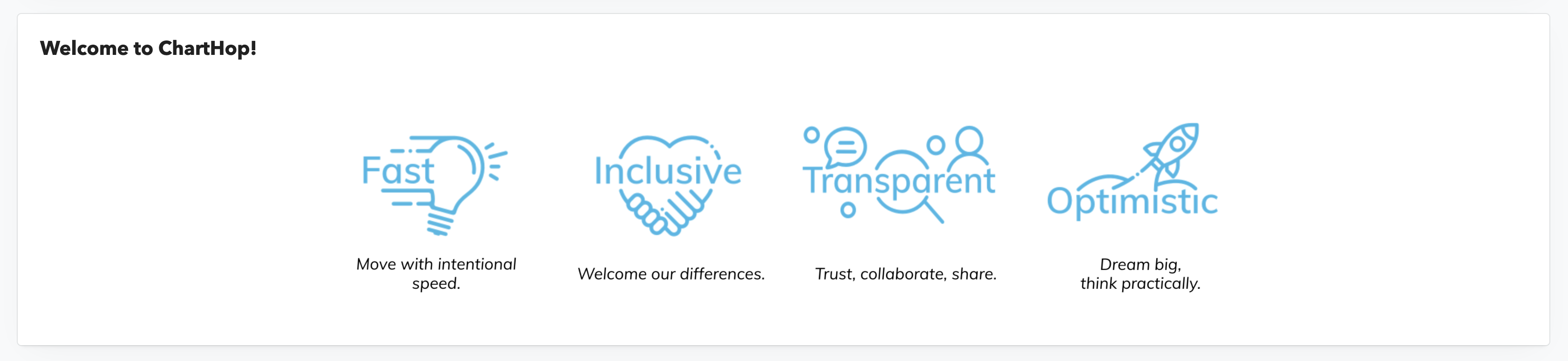 ChartHop Dashboard Company Values