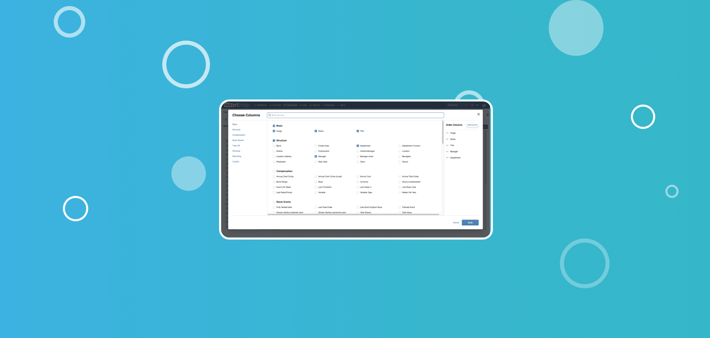 Enhance your data analysis with ChartHop’s new column chooser