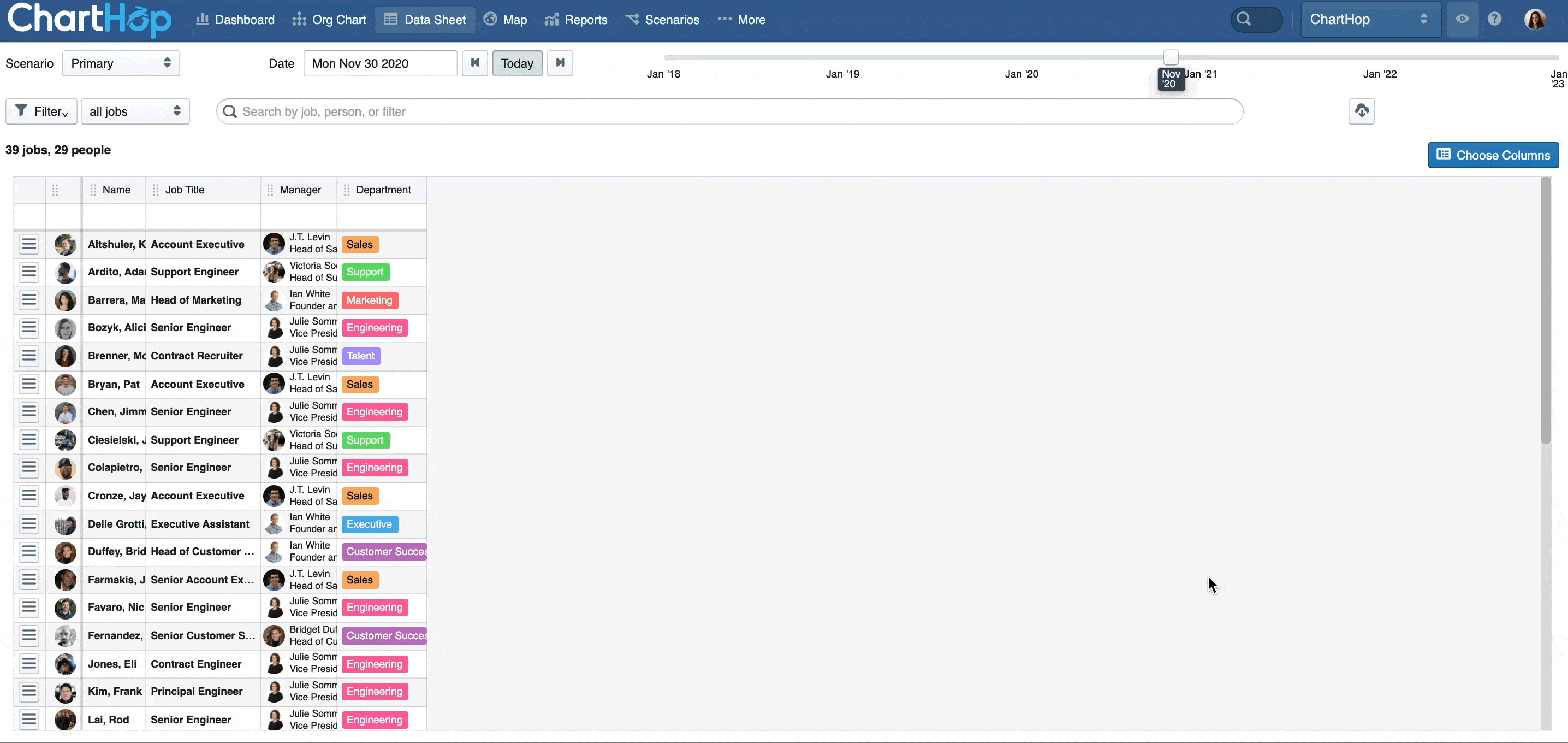 column chooser search 
