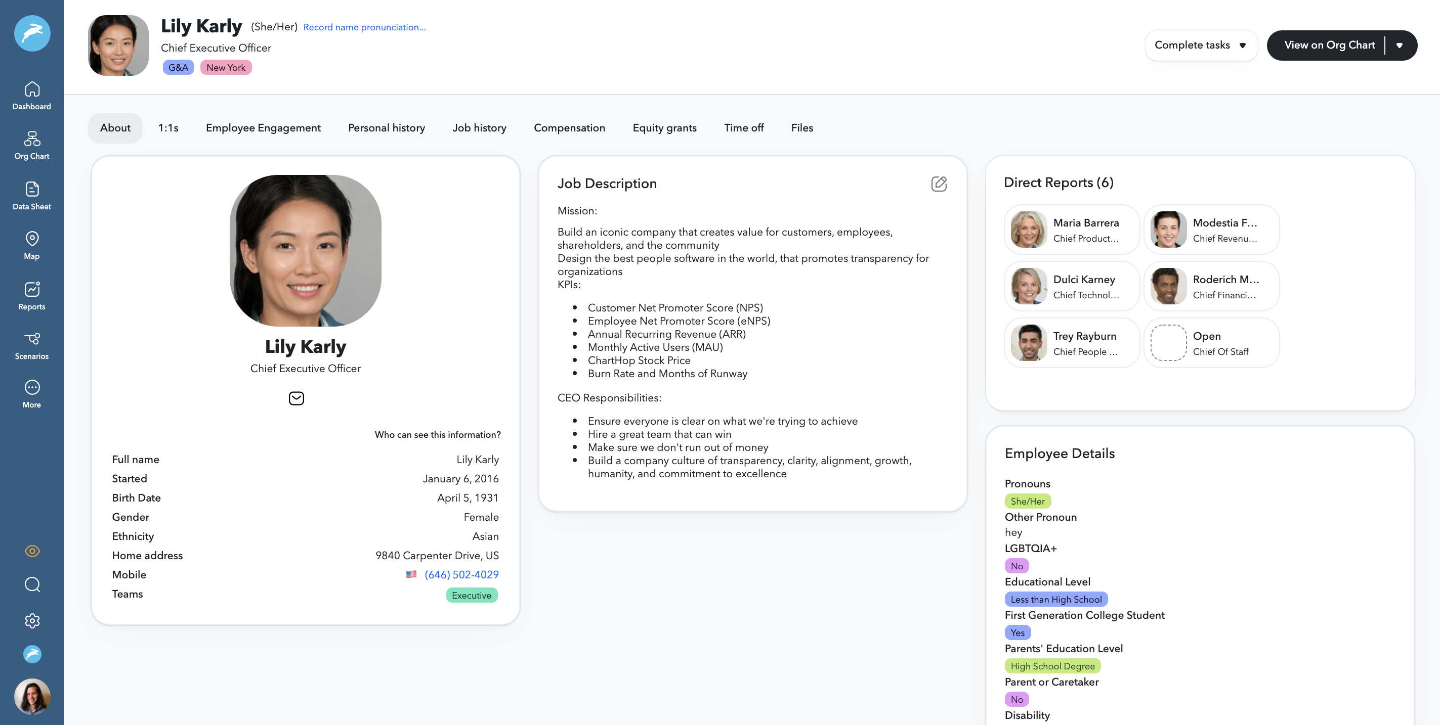 ChartHop profile people analytics platform