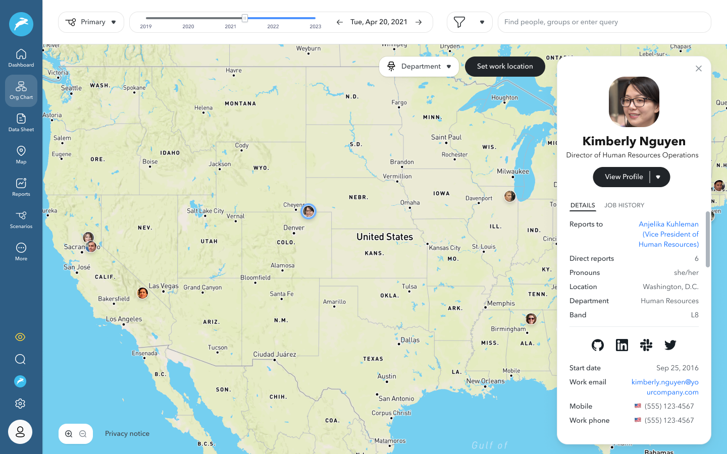 ChartHop Map profile