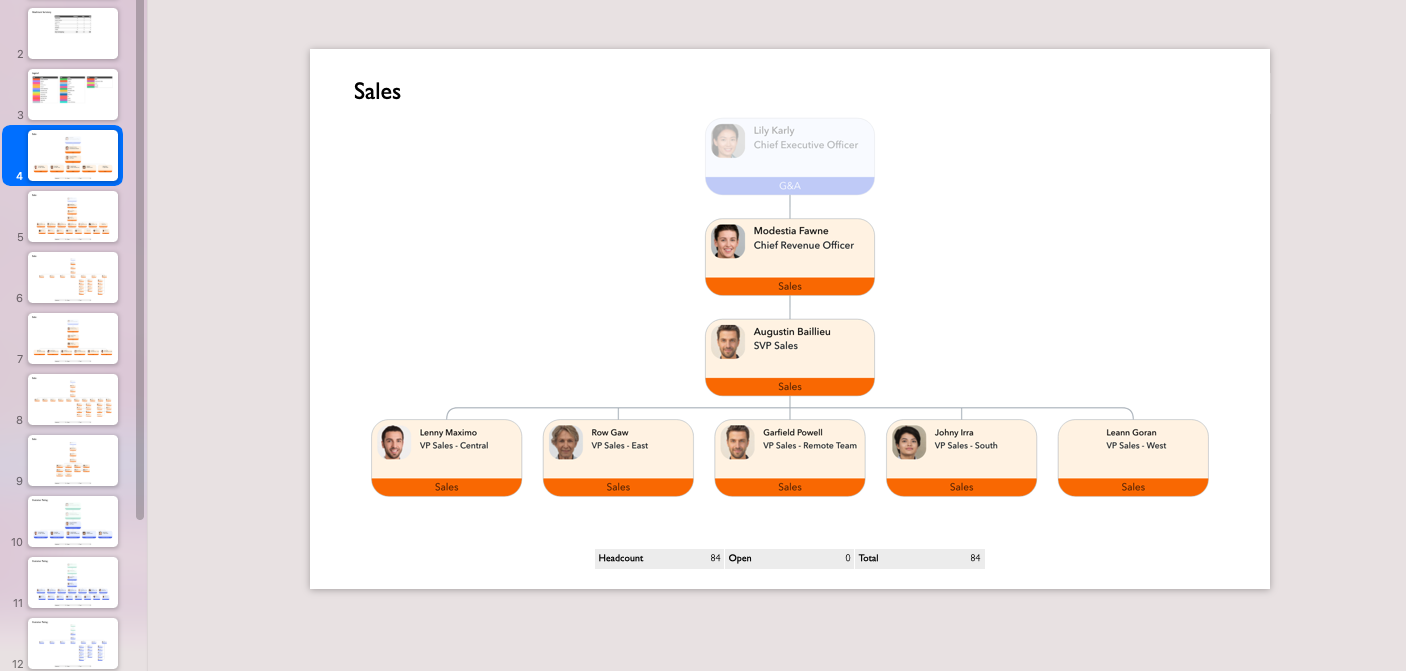 ChartHop org chart in PowerPoint
