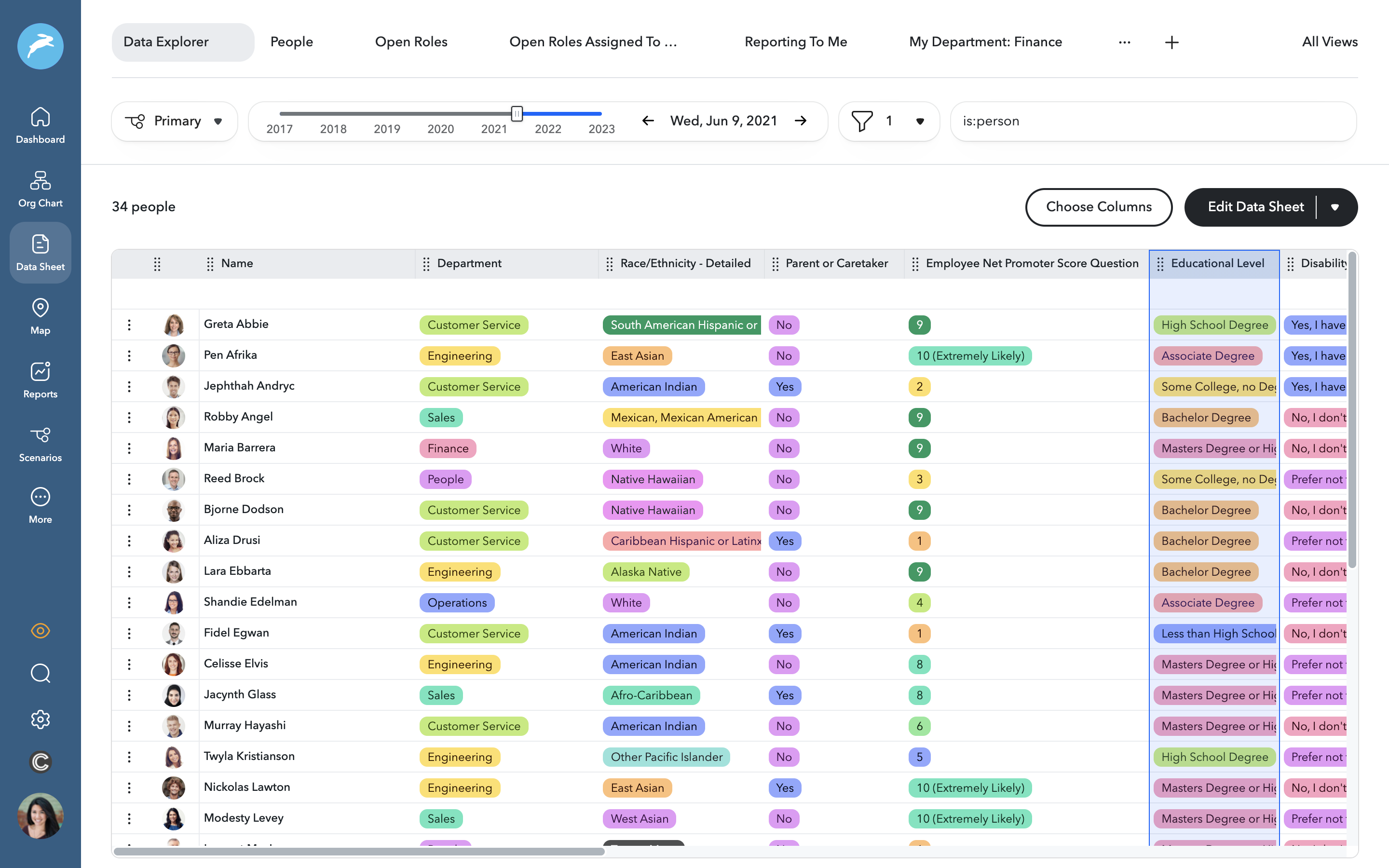 ChartHop Self-ID Data Sheet
