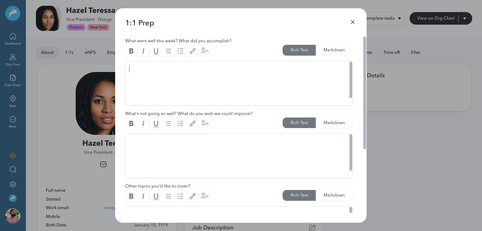 Charthop system preview
